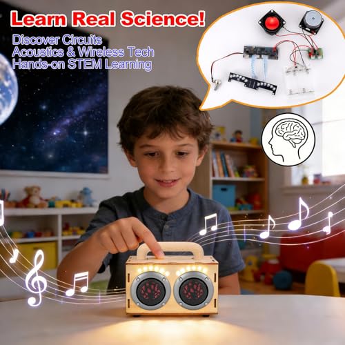 STEM Science Projects for Kids, Build Your Own DIY Bluetooth Speaker Kit - color: Gray