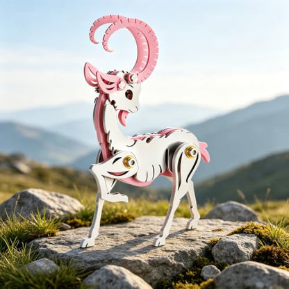 3D Metal Puzzle Zodiac Sheep Stainless Steel,Pink & Silver - color: C01-sheep Pink