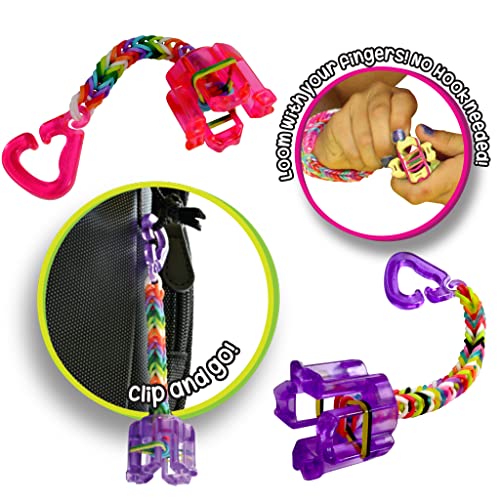 Rainbow Loom® Finger Loom Party Pack, Features 9 Colored Finger Looms and 1200 Glow in The Dark Bands Perfect Party Activities for Boys and Girls 7+