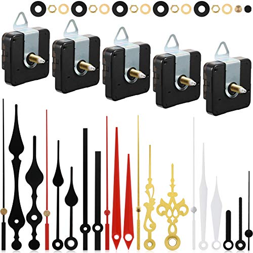 Outus 5 Pcs Quartz Clock Movement, 7 Pairs Hands, DIY Repair Kit, 18 mm