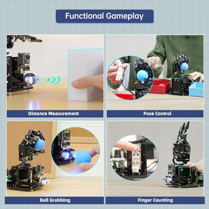 Robot Hand with Arduino Open Source AI Bionic Robotic Hand Five Fingers Solely Movement Mechanical Arm DIY Smart Robot & Engineering Kits, Science/Coding/Programming Set, Starter Kit