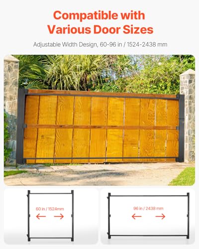 VEVOR Gate Building Kit, Fits 60 to 96 in Wide Openings, Up from 6 to 7 ft High Fence, Adjustable Gate Building Kit, Anti Sag Full Gate Frame Kit with Latch Lock, Screw, for Wooden Fence, Iron, Black - size: 60"-96" wide openings, 6'-7' high