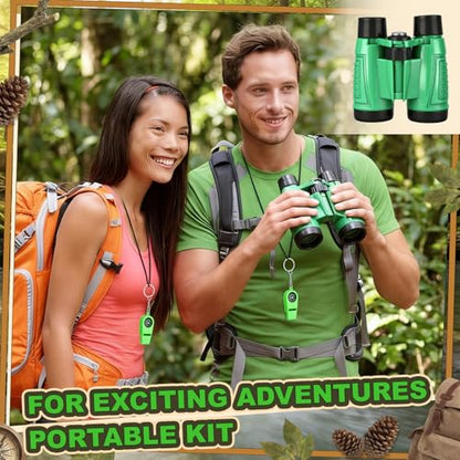 Sabary 12 Set 72 Pcs Explorer Kit Bug Catching Kit for Outdoor with Binoculars, Butterfly Net, Magnifying Glass, Compass Whistle, Tweezers and Observation Box for Outdoor Hiking Wilderness Adventure