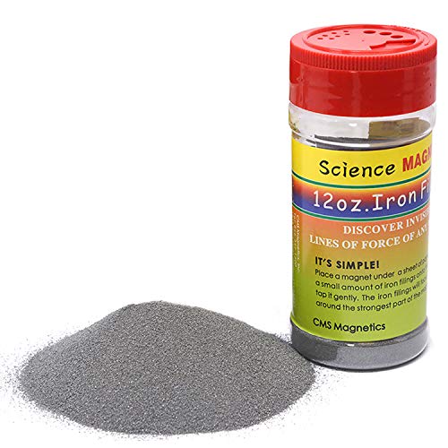 12 oz Fine Iron Filings Magnetic Iron Powder for Magnet Education and School Projects - Discover The World of Magnetics & See Magnetic Lines of This Unseen Force & More! (One Pack)