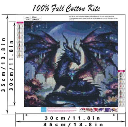 DYAIANGMU Dragon Stamped Cross Stitch Kit for Adults 13.7x13.7 inches - color: red-69