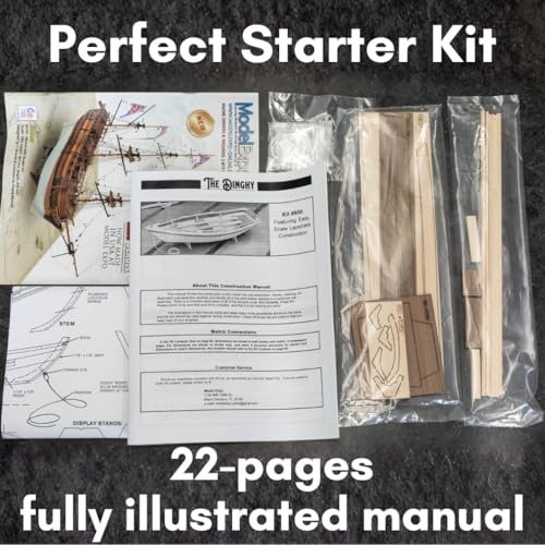 Complete Wooden Model Boat Building Kit - Made in USA - Includes Tools, Glue & Paint - Beginner DIY Dinghy Kit - 1:12 Scale