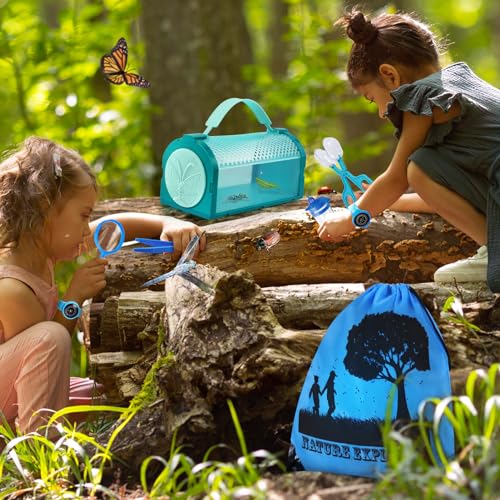 Bug Catcher Kit & Outdoor Explorer Kit for Kids, 10 Pcs Bug Catching Kit - color: Blue