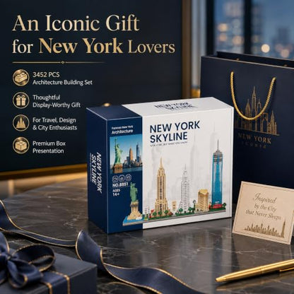 New York Skyline Architecture Micro Mini Building Block Set 3452Pcs - style: New York Skyline