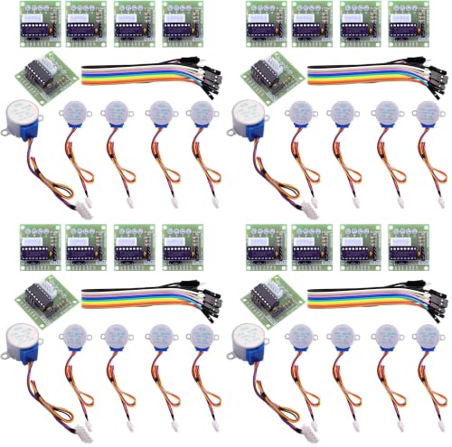 ELEGOO 5 Sets 28BYJ-48 ULN2003 5V Stepper Motor + ULN2003 Driver Board Compatible with Arduino (Pack of 4) - size: Small (Pack of 4)