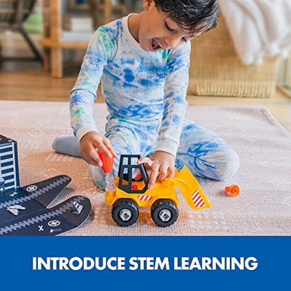 Educational Insights Design & Drill Bolt Buddies Bulldozer - Construction Toys & Toddler Tools, Kids Tool Set with Real Electric Drill Toy, Take Apart STEM Set, Building Kit & Gift for Ages 3+