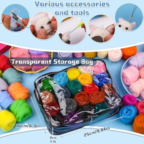 SOCNITC 70 Colors Needle Felting Kits Needle Felting Supplies with Tools - color: 70 Colors