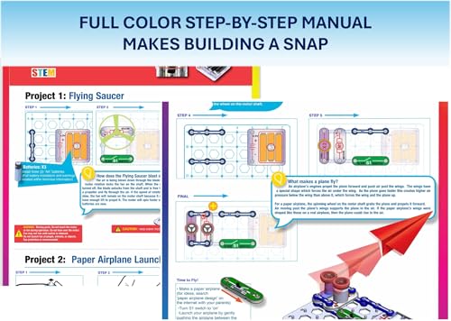 SNAP CIRCUITS Flight Deck STEM Toy, Paper Airplane Launcher, Ages 8+