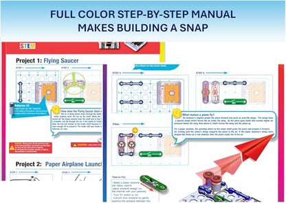 SNAP CIRCUITS Flight Deck STEM Toy, Paper Airplane Launcher, Ages 8+