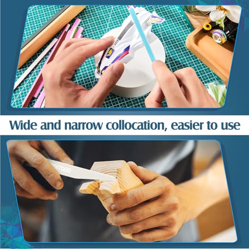 Honoson 70 Pcs Sanding Sticks Polishing Sticks Fine Sanding Twig Coded Abrasive Sand Twig for Plastic Model Assorted Metal and Wood Sand Tool Accessory for Craft(Low Grits Rating,Double Angle) - style: Double Angle