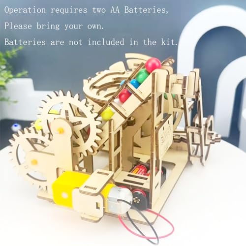 3D Wooden Roller Coaster Puzzle Motorized Marble Run Construction Kit