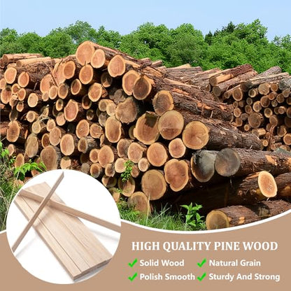 Wooden Dowels for Crafts, Wood Trim Planks Wood Strips Slats for Wall 1/8" × 1" × 15", 30 PCS Square Dowel Rods Wooden Sticks for Crafts, Unfinished Hardwood Sticks Flat Lumber Boards for Woodworking - size: 1/8x1x15 in - 30PCS