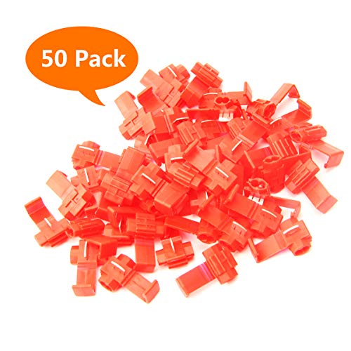 125 Solderless Quick Splice Snap Wire Connector, 50 pcs red 22 Through 18 Gauge,50 pcs Blue 16 Through 14 Gauge,25 pcs Yellow 12 Through 10 Gauge (125)