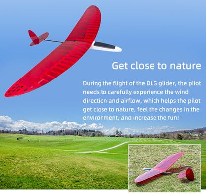 Balsa Wood Glider FD12 1200mm Wingspan Windrunner F3K Discus Launch Glider, RC Airplane Kit for Adults, DIY Building and Aerobatic Flight (KIT+Servos+Film Pack+Bag)