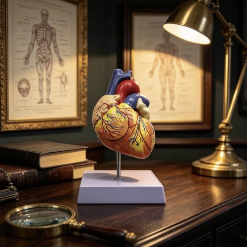 XINDAM 2X Enlarged Human Heart Anatomical Model,Anatomically Accurate Heart Model Human Skeleton Anatomy for Science Classroom Study Display Teaching Medical Model