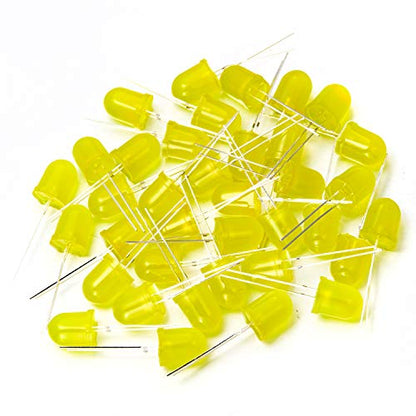 CHANZON 50 pcs 10mm Yellow Diffused LED Diode Lights (DC 2V 20mA) - color: I) Yellow-yellow (50pcs)