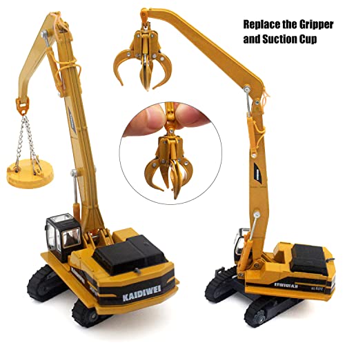 Tipmant Alloy Die-cast Vehicle Model Toy Material Handling Diecast Crane Engineering Truck Metal Durable Kids Birthday Gift Scale1:87 - color: Yellow 1