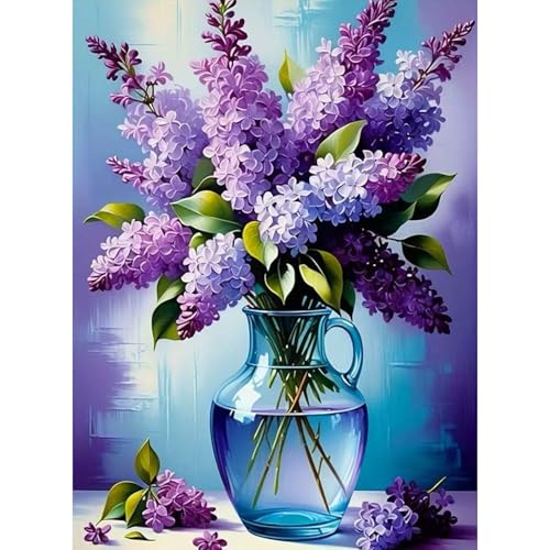 ZHUDENGXJL Vase Flower Diamond Art Kits for Adults,5D Full Round Drill Diamond Painting Kits for Beginners,DIY Diamond Dots Gem Paintings Kits Arts Craft for Adults,Home Wall Decor 12 X 16Inch - color: DZ907