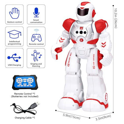 KingsDragon Robots Toy for Kids, RC Robot Gesture Sensing Smart Toy - color: Red