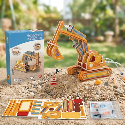 STEM Pneumatic Excavator Kit - Build a Working Digger with Syringe & Tubing - style: Pneumatic Excavator