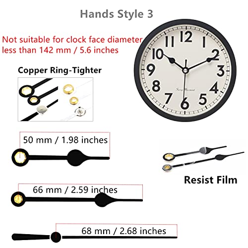 Youngtown Quartz Clock Movement Replacement Kit with Pendulum 43/64" Shaft - size: 43/64 inch total shaft length
