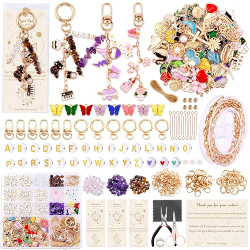 674 Pcs Lipgloss Keychain Making Kit,Bag Charm Kit with Crystal Stone - color: 674 Pcs Keychain