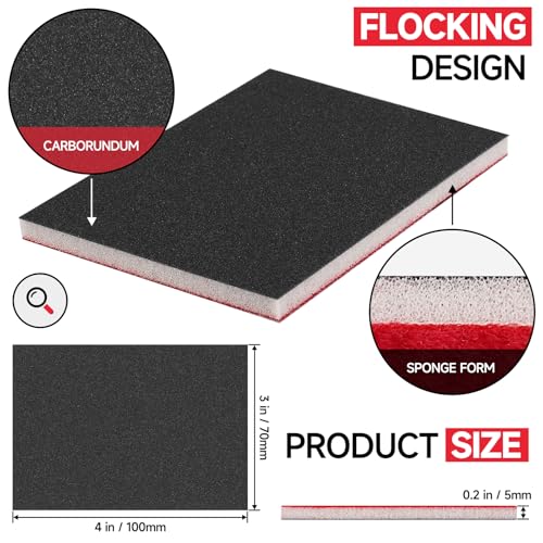 Shinboc 20 PCS Sanding Sponge 2000 Grit, Hook and Loop Sandpaper Block - style: 2000 Grit