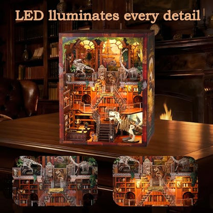 VORATHIS Book Nook Kit, DIY Miniature House for Adults (Dinosaur Museum) - color: Dinosaur Museum