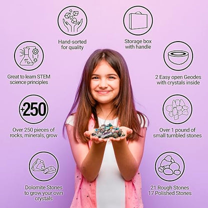 DANCING BEAR Geology Fossil Bundle – 2 STEM Activity Kits: Rock, Mineral & Geodes and Fossil Sorting Activity