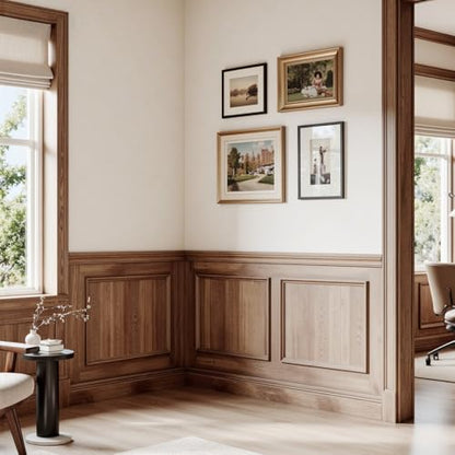 Upick Peel and Stick Wainscoting Pre-Cut Wall Molding Kit, 20"x20", 3-Frame - size: 20"W x 20"H