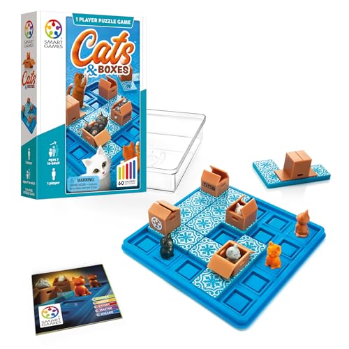 SmartGames Cats & Boxes – The Feline Fun Travel Puzzle Game, Ages 7+ - size: Medium