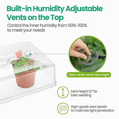 SOLIGT 2 Set 60-Cell Seed Starter Kit with Domes, Cell Trays and Heat Mats - size: 2 SET