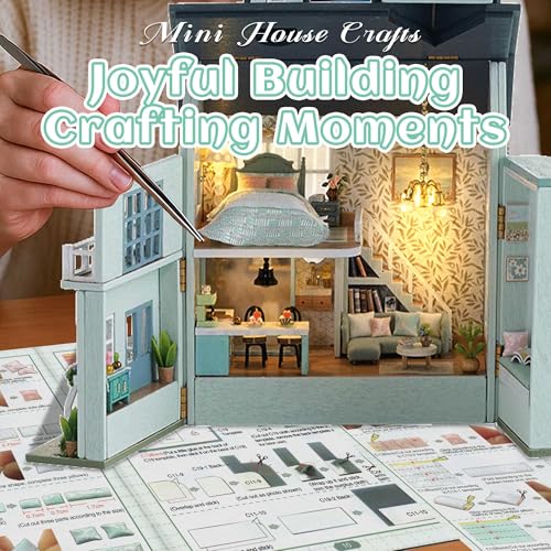 Flever Dollhouse Miniature DIY House Kit Creative Room with Furniture for Romantic Valentine's Gift (Warm House) - color: Warm House