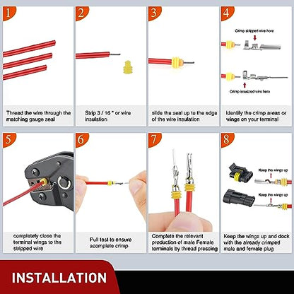 Nilight 622PCS 1 2 3 4 5 6 Pin Electrical Connector ‎Plug and Play 43 Sets - size: 1-6Pin Connector 622Pcs