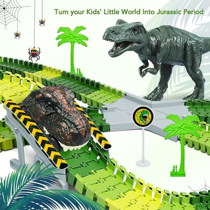Dinosaur Toys, Create A Dinosaur World Road Race, Dinosaur Track Toys - color: Green