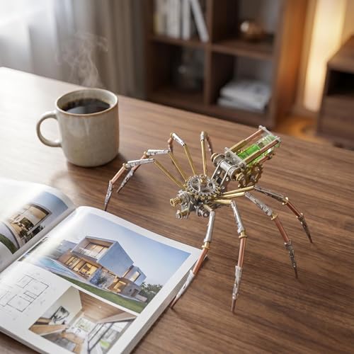 3D Metal Puzzles for Adults Teens-160+Pcs-Mechanical Spider Bee Insect Models-3 Hours to Build-Ideal for Birthday Gifts and Decorations(Mechanical Spider F) - style: Mechanical Spider F