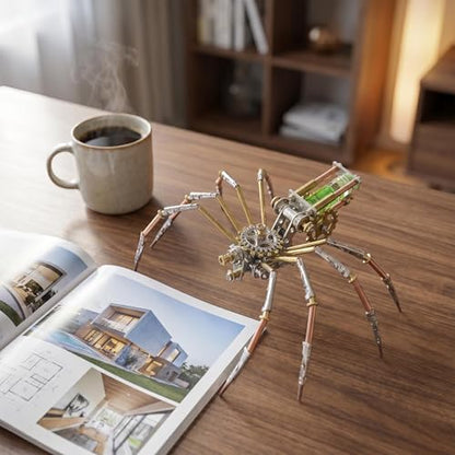 3D Metal Puzzles for Adults Teens-160+Pcs-Mechanical Spider Bee Insect Models-3 Hours to Build-Ideal for Birthday Gifts and Decorations(Mechanical Spider F) - style: Mechanical Spider F