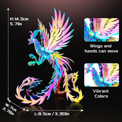 FILASLFT 3D Metal Puzzles for Adults,Undead Bird Seven 3D Puzzles - color: C8-undead Bird-seven Colors