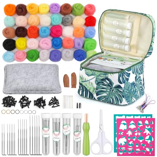 IMZAY Needle Felting Kit, 40 Colors Felting Wool Kit Wool Roving Kit - size: Small