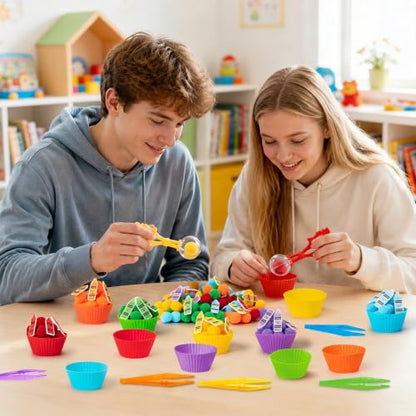 EZdhuawuse Crayon Sensory Bin Fillers, 321Pcs Back to School Fine Motor Set
