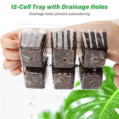 Bonviee 10-Pack Seed Starter Trays, 6-Cell Insert Trays, Clear - color: Clear, size: 60 XL Cells