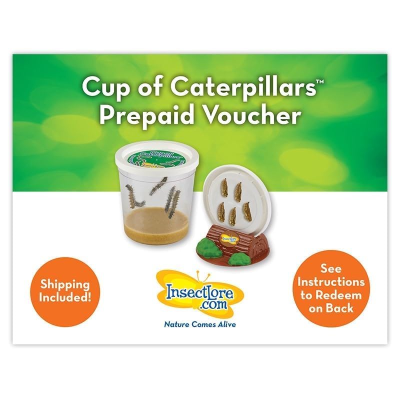 Insect Lore Butterfly Garden with All-Inclusive Voucher to Redeem Caterpillars, Ultra-Clear Dome Habitat - Butterfly Raising Kit, Raise 5 Painted Lady Butterflies from USA