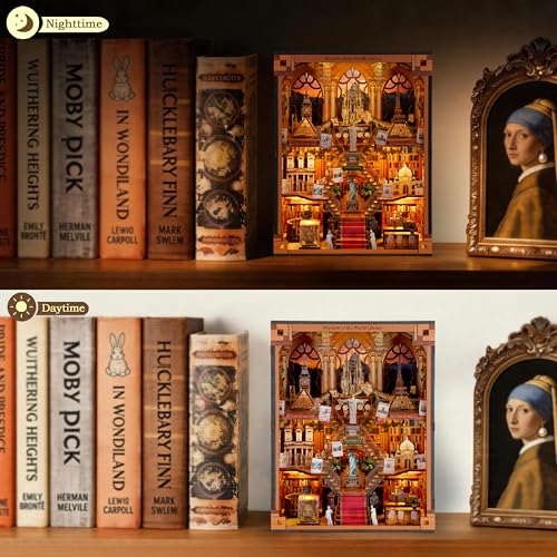 NookMaster Book Nook Kit with LED Light DIY Miniature Dollhouse for Adults - color: Window of the World