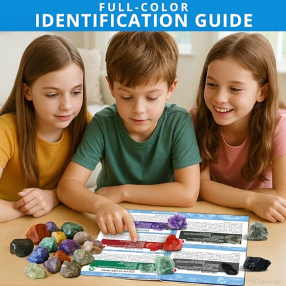 PIBEX Rock Collection Jumbo Kit, 20 Large Raw Rocks & Minerals - style: 20PC Jumbo Edition