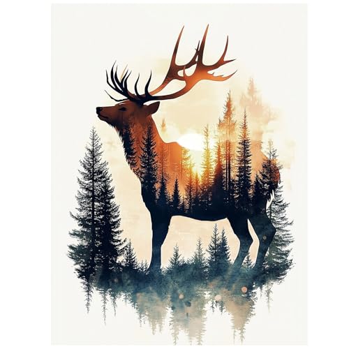 Deer Diamond Art Kits for Adults, Diamond Painting Kits 14x14 Inch - color: Style 20