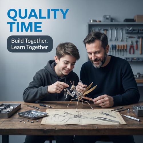 Steampunk Mantis 3D Metal Puzzle Model Mechanical Kits 150+ Parts 2-3 Hours Build No Glue Metal Craft Cool Geek Decor Gift for Adults Men Collectors (Mantis) - style: Mantis
